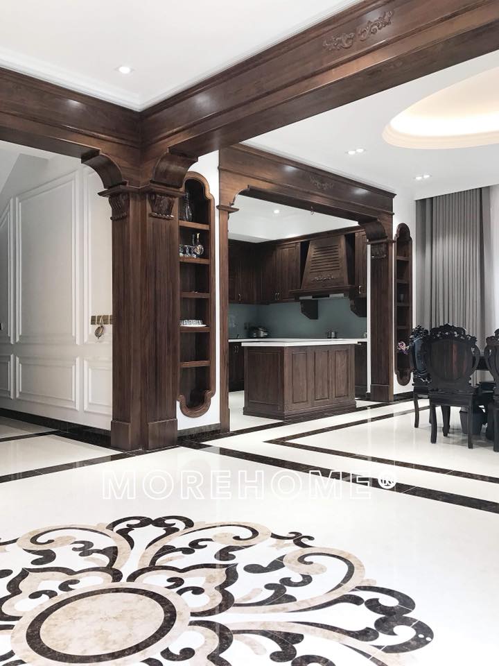 tủ bếp gỗ óc chó ...